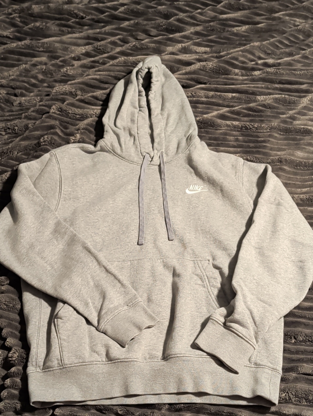 Nike Light Gray Hoodie with White Swoosh